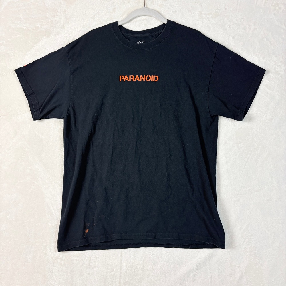 Anti Social‎ Social Club Undefeated Paranoid T Shirt Black Orange Mens L